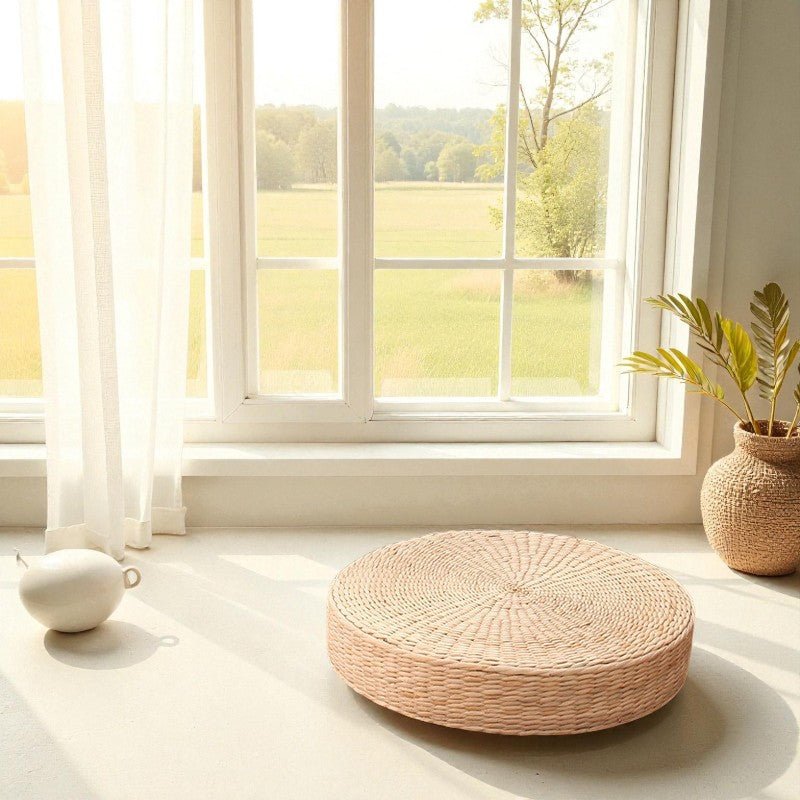Zafu  Harmonia coussin meditation devant fenetre